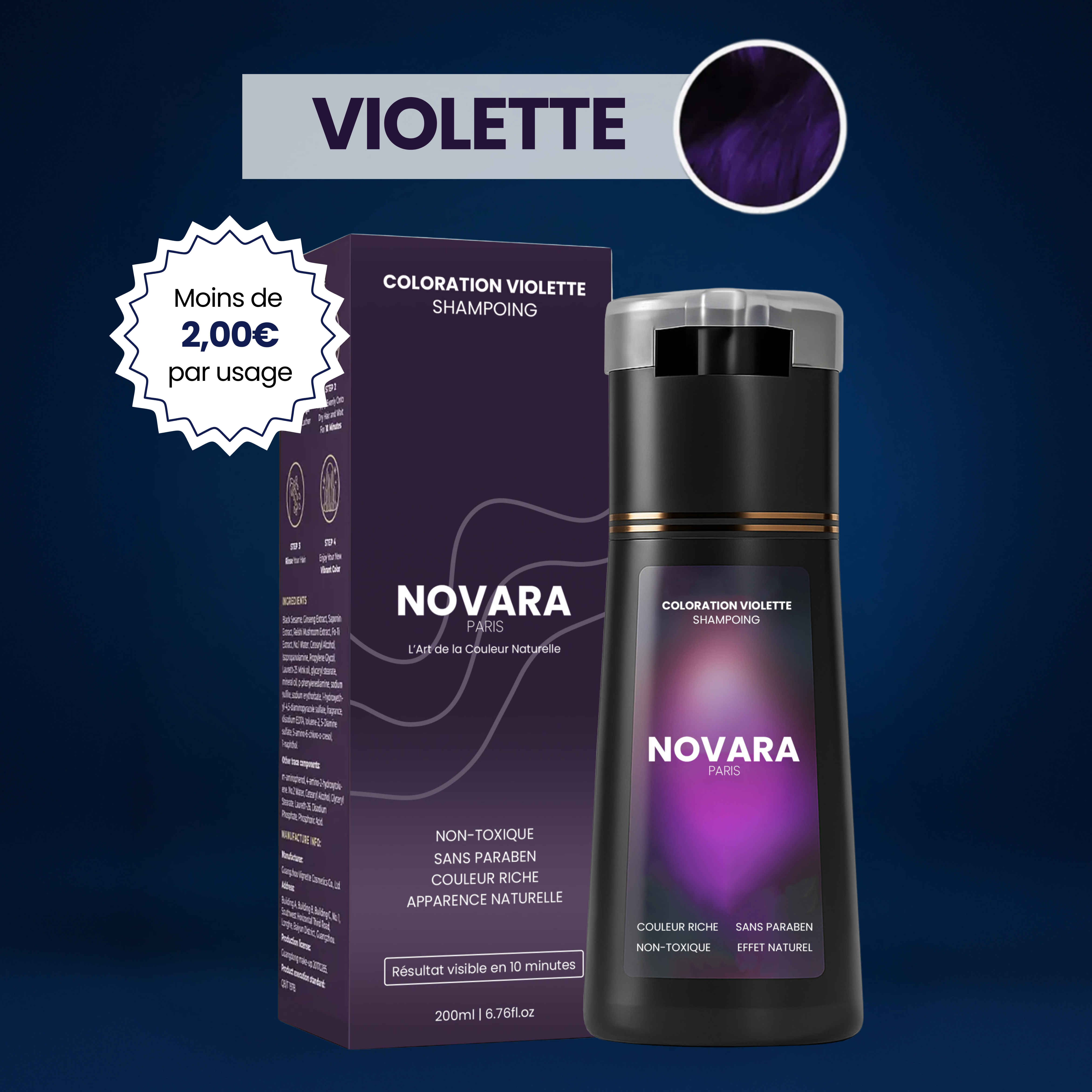 Shampoing colorant instantané