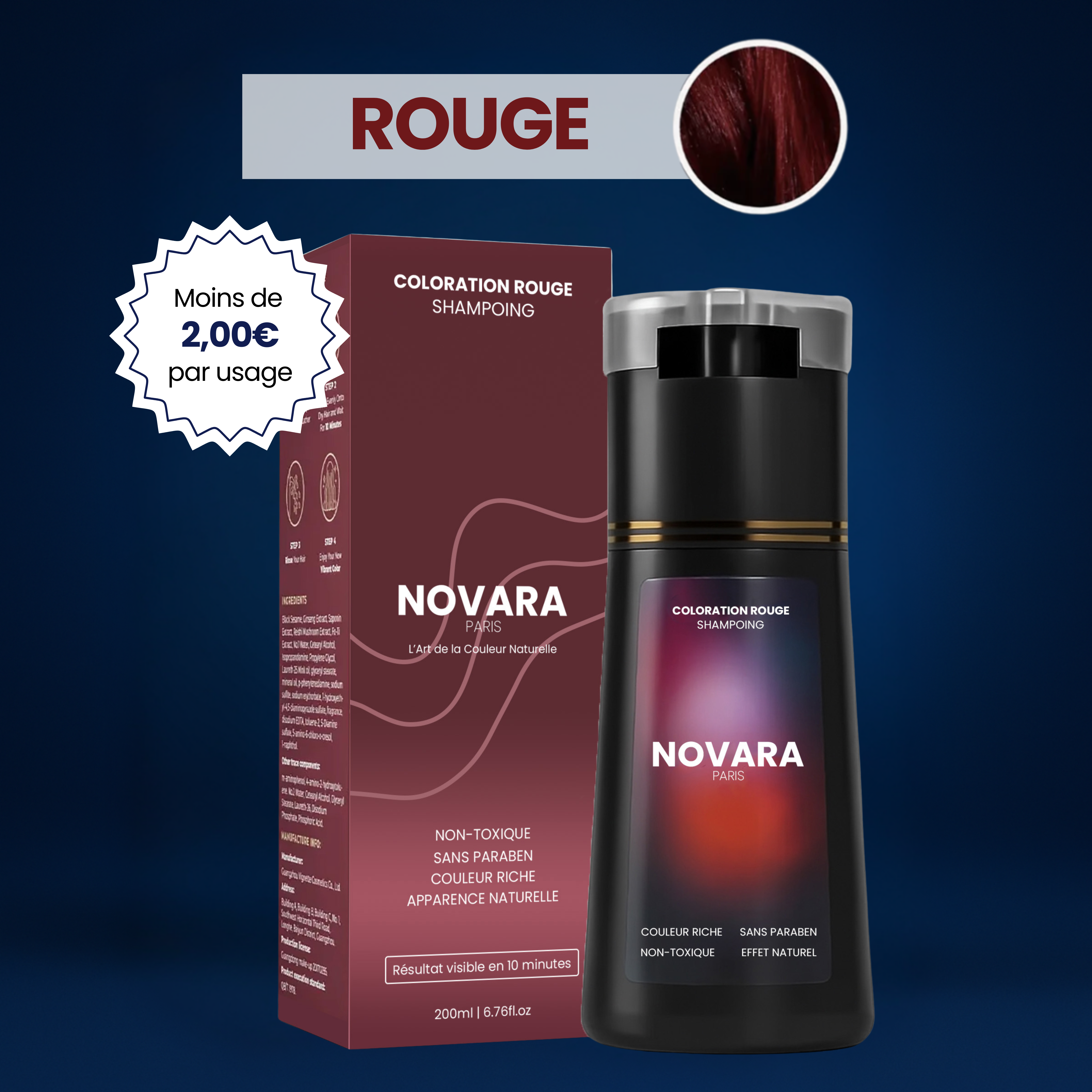 Shampoing colorant instantané
