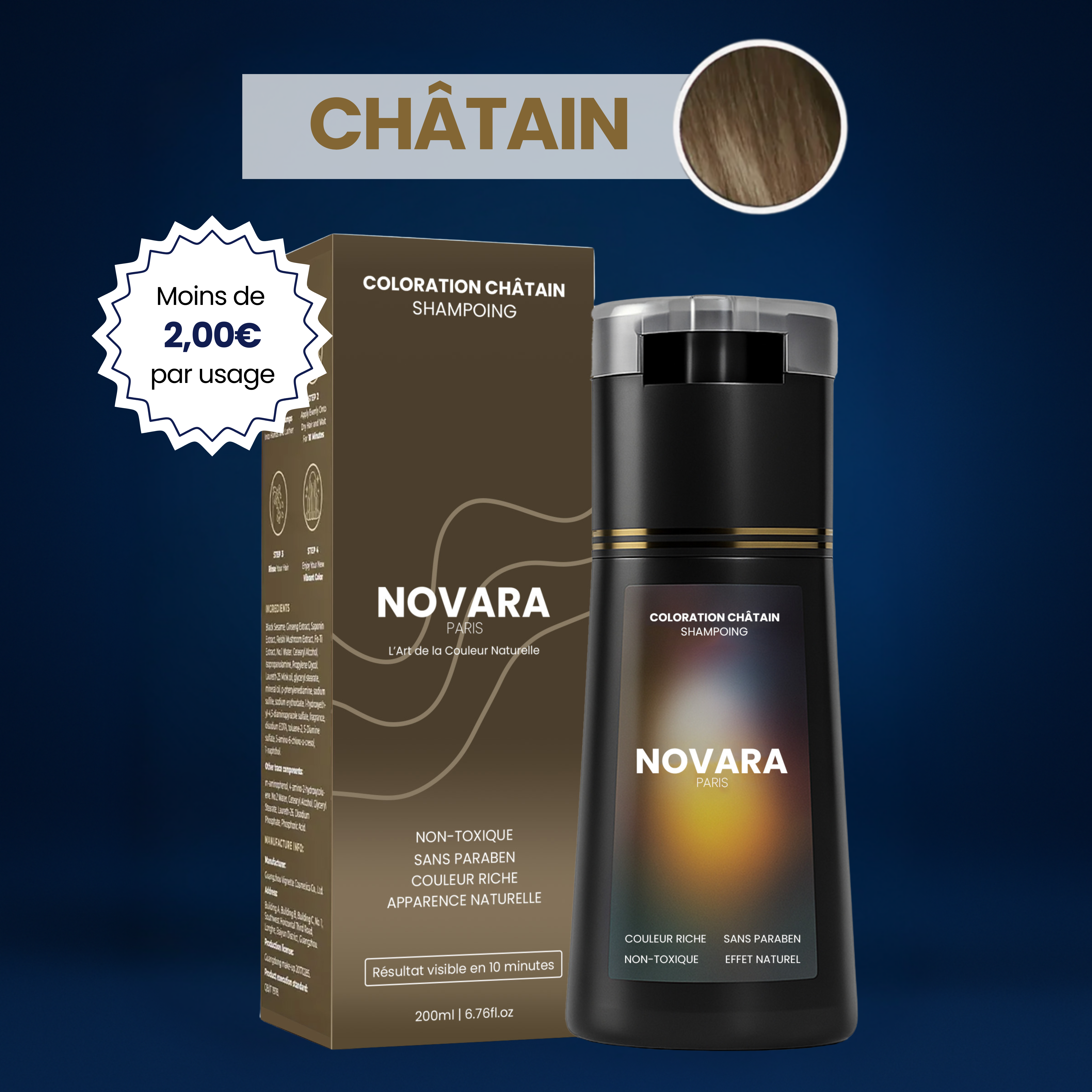 Shampoing colorant instantané